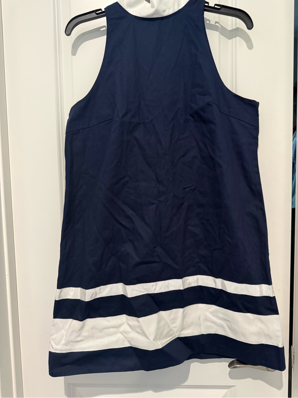 Navy and White Striped Hem Mini Dress